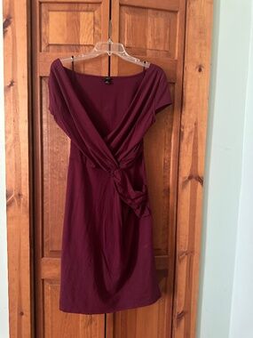 Burgundy Ann Taylor Loft midi dress